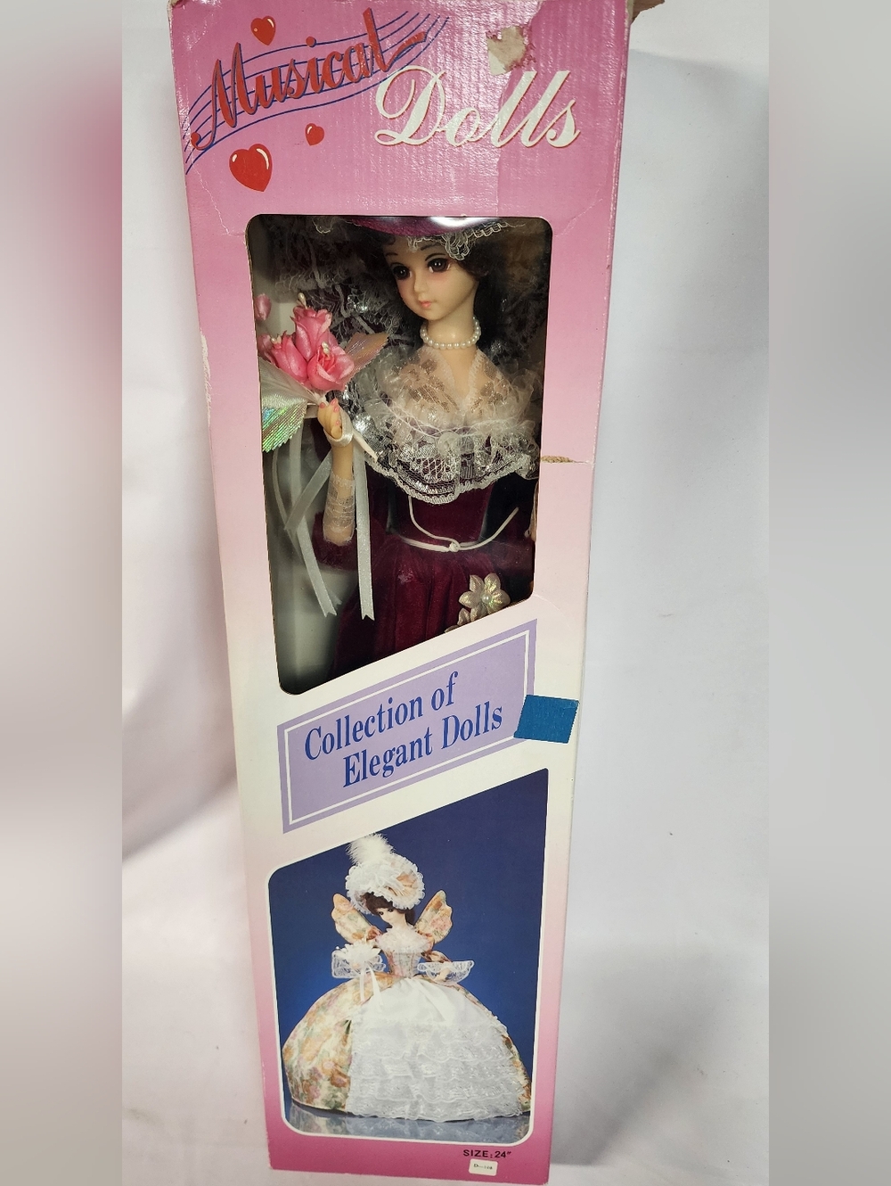 Antique Elegance Dolls Collection Miss Rosa, Musical Umbrella Doll - 24" NIB